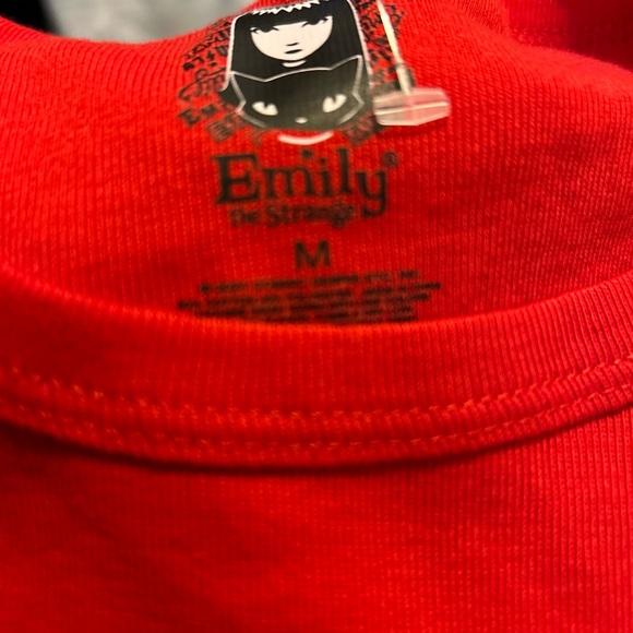 Emily the Strange Long Sleeve T-shirt Womens Red W/Black Emo Goth Pin choose NWT - Picture 13 of 14